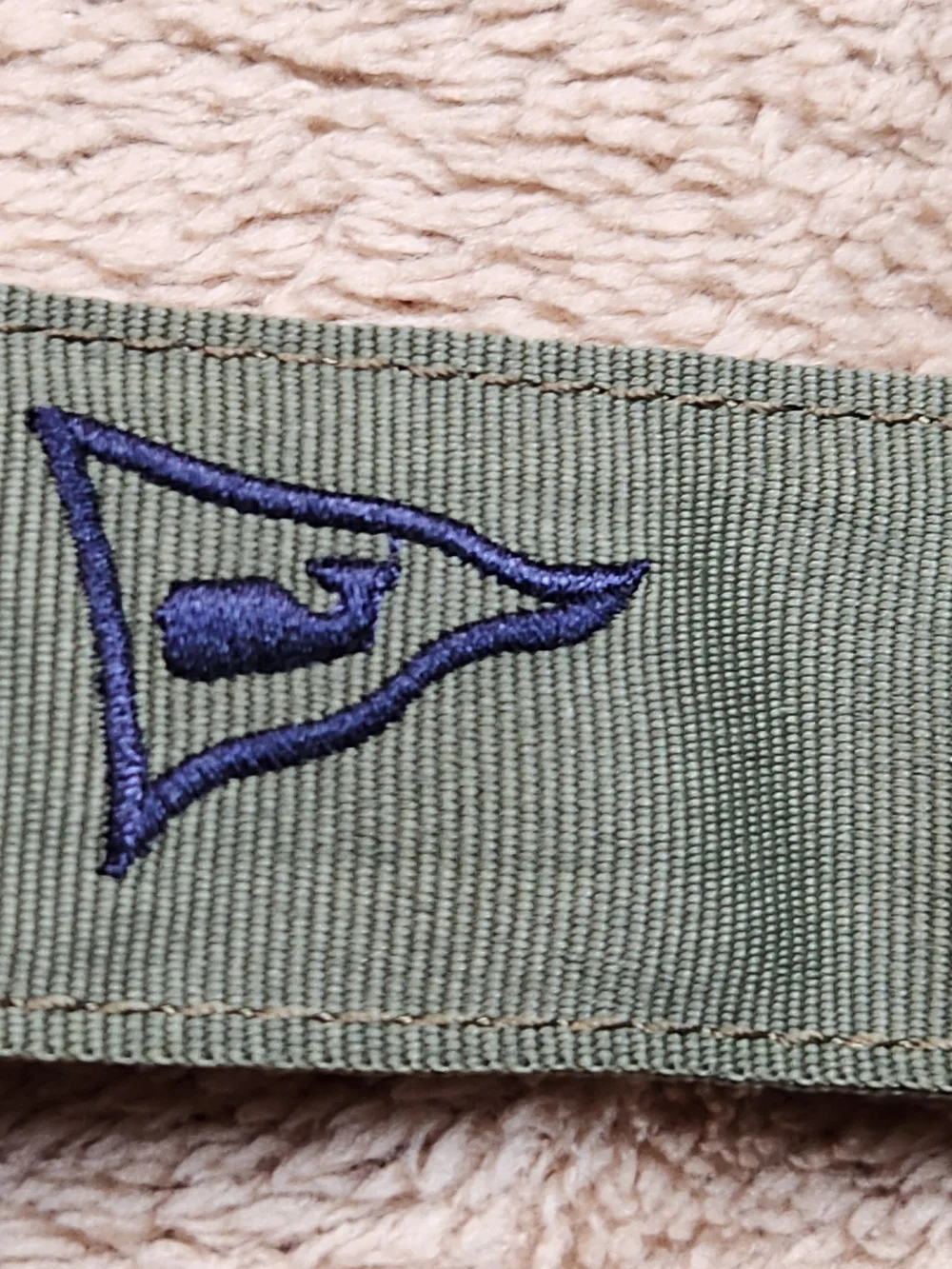 Olive Green Tactical Belt with Navy Embroidered Logo Vinyard Vines 2XL